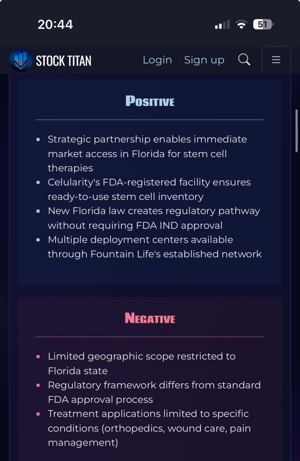 Celularity & Fountain Life Announce Partnership to Deliver Stem Cell Therapies Under New Florida Law
