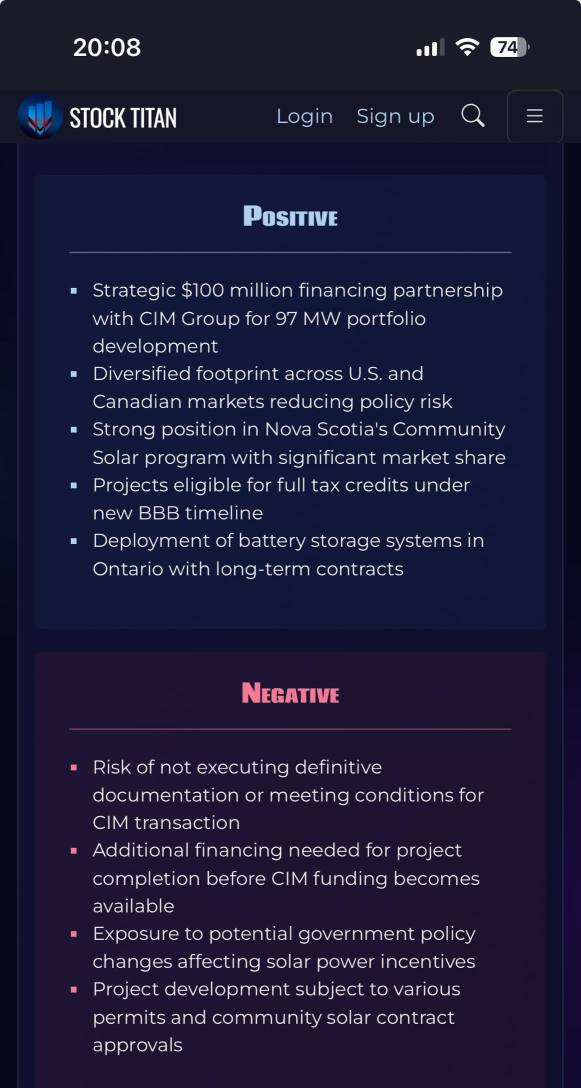 SolarBank Issues Update on Strategic Positioning Amid Shifting U.S. and Canadian Policy Landscape
