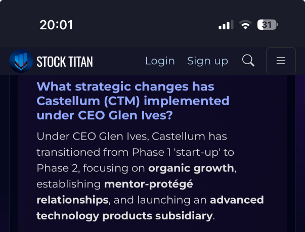 Castellum, Inc. 向股东发布信函