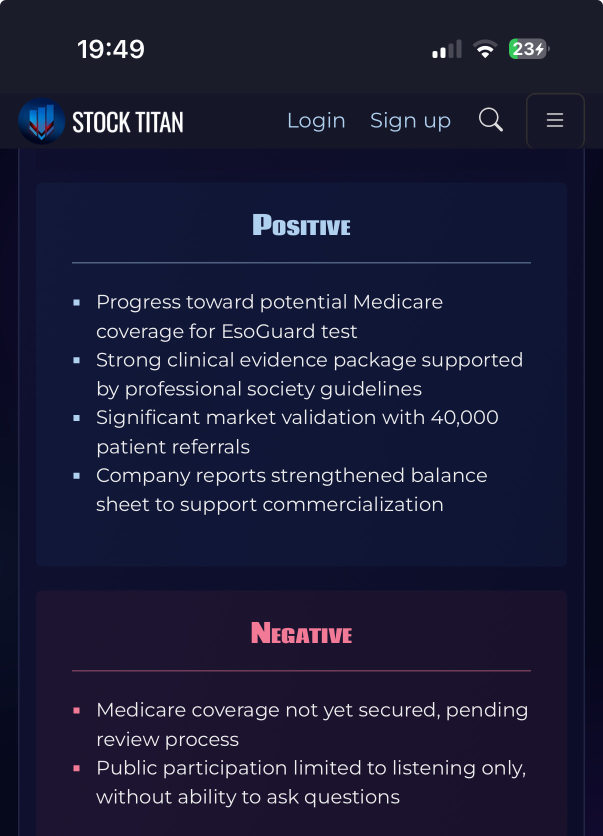 MolDX將召開專家醫療小組，討論美國醫療保險地方覆蓋決定（LCD）關於Lucid Diagnostics的EsoGuard®食管DNA測試