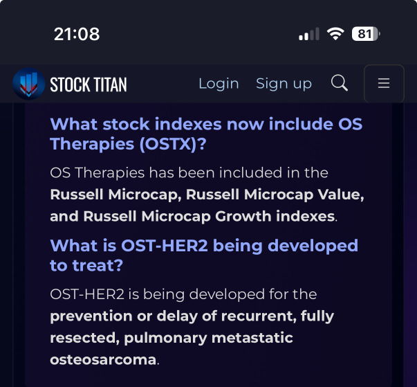 OS Therapies 宣佈來自 OST-HER2 在預防或延遲復發、完全切除的肺部腫瘤的 2b 期臨床試驗中具有統計學意義的積極中期兩年總體生存數據