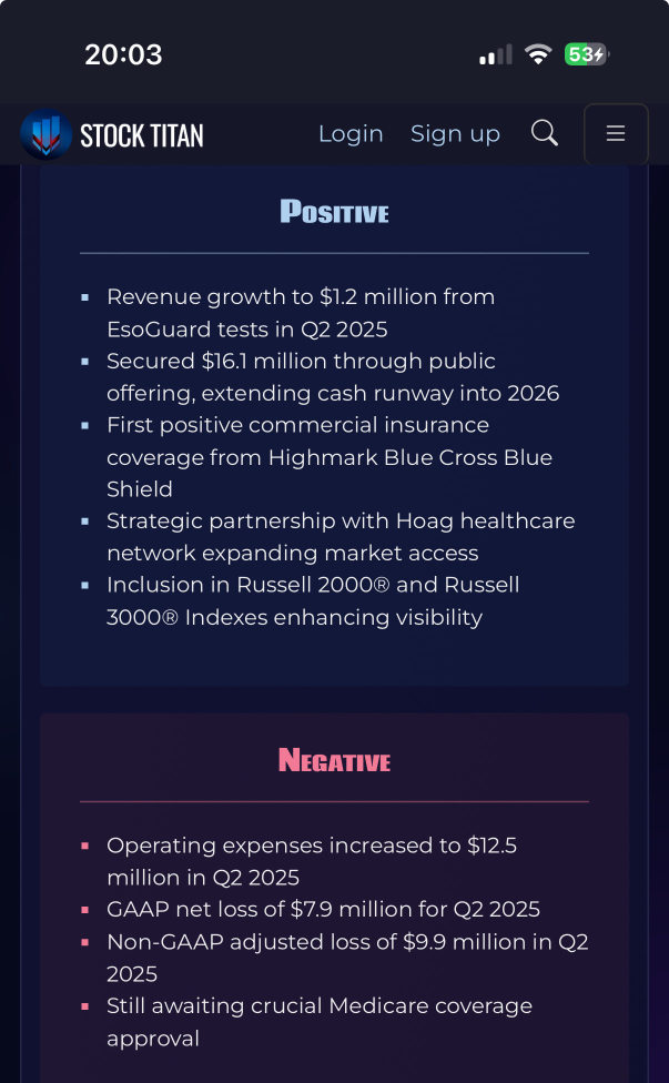 Lucid Diagnostics提供業務更新並報告2025年第二季度財務結果