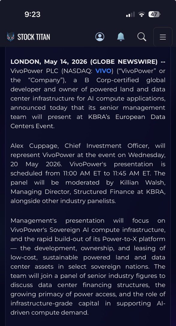 ビボ・パワーCIO、ロンドン開催のKBRA欧州データセンターイベントで電力アクセスとAIインフラファイナンスについて講演へ