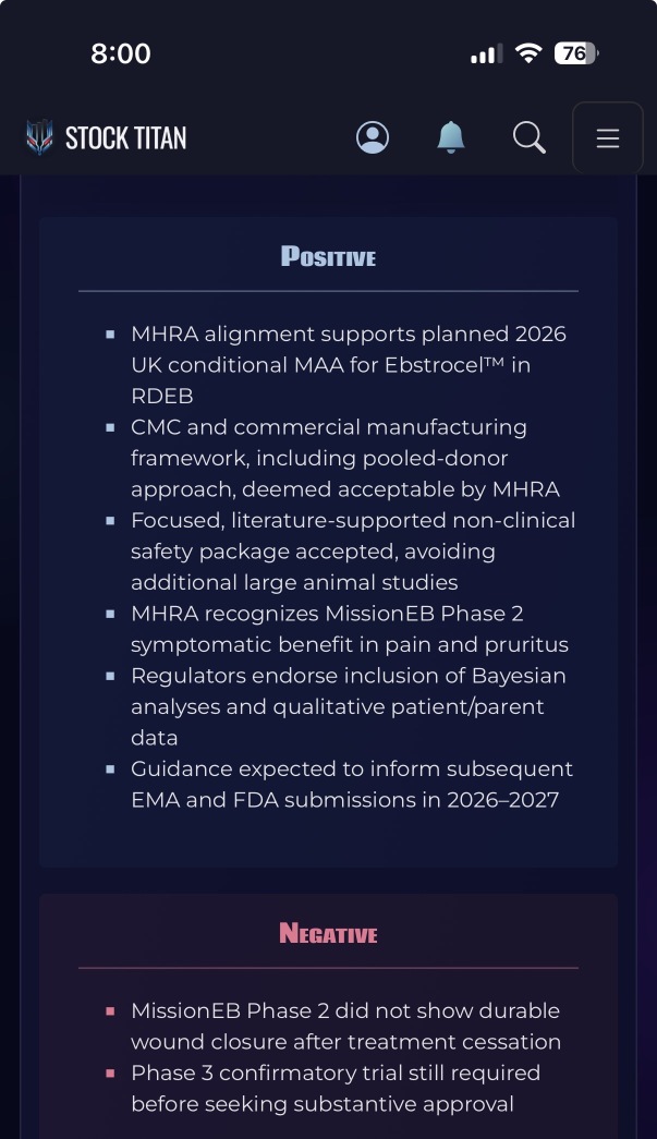 INmune Bio獲得英國藥品和保健品管理局（MHRA）書面確認，支持其計劃於2026年在英國提交CORDStrom™用於治療RDEB的附條件上市許可申請