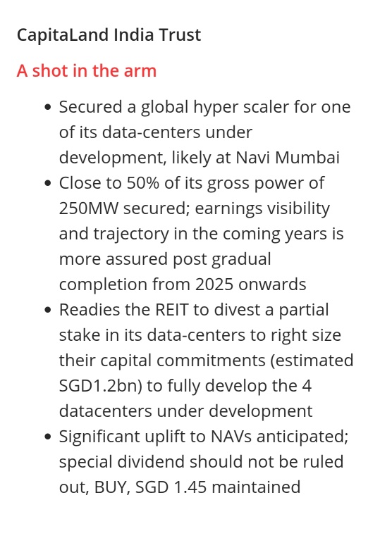 Significant uplift to NAVs anticipated; special dividend should not be ruled out, BUY, SGD 1.45 maintained