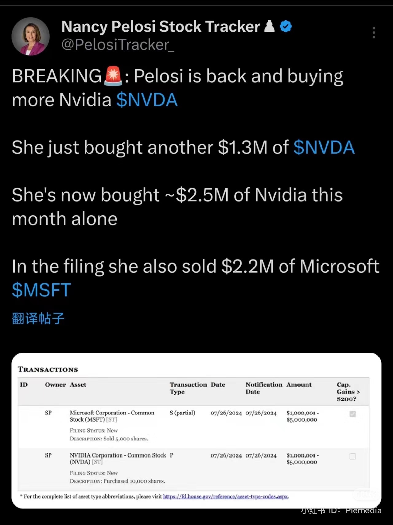 NANCY 又买了 NVDA