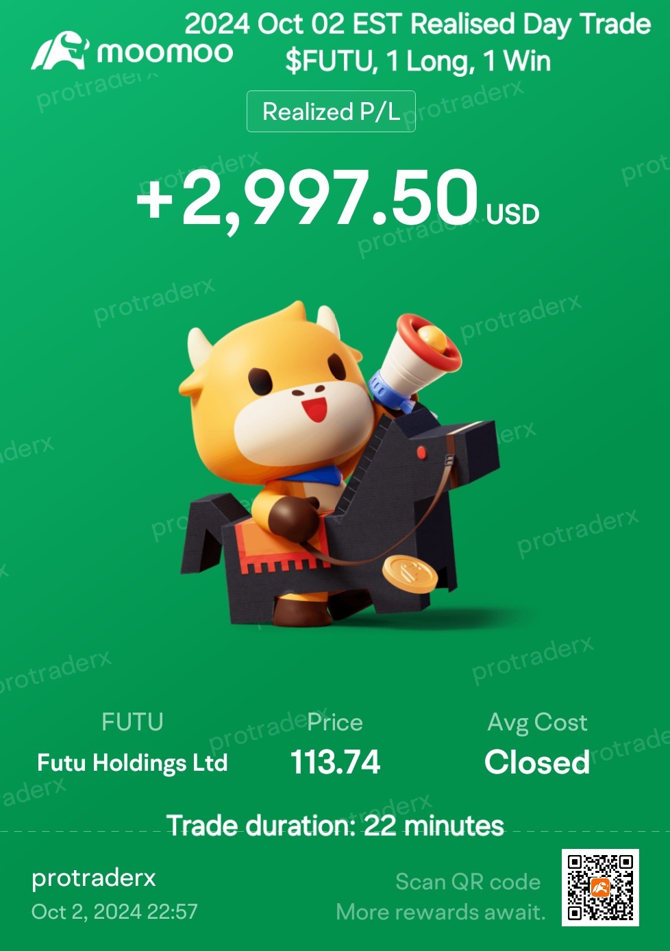 2024年10月02日美东时间实现了日内交易$富途, $英伟达- moomoo 社区