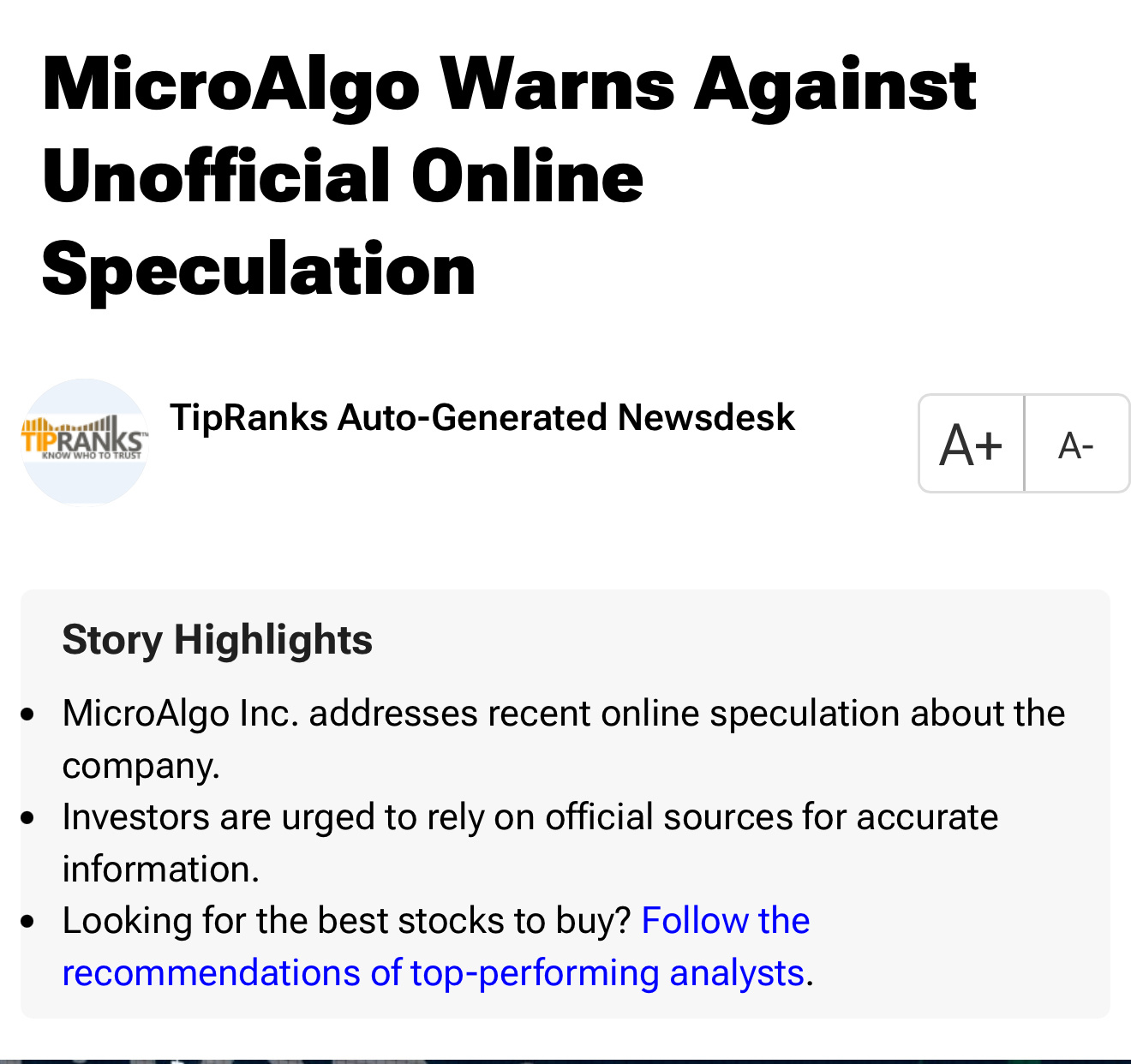$MicroAlgo (MLGO.US)$ 立即買入 !!!!
