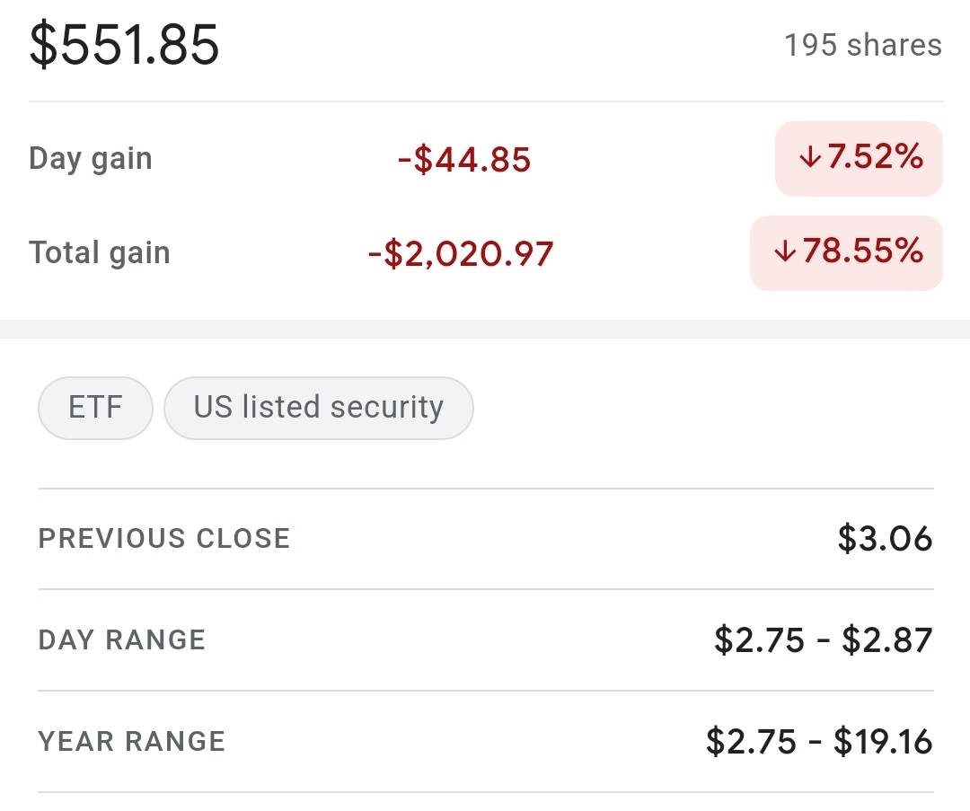 $3倍做空富時中國ETF-Direxion (YANG.US)$ 哈哈哈！