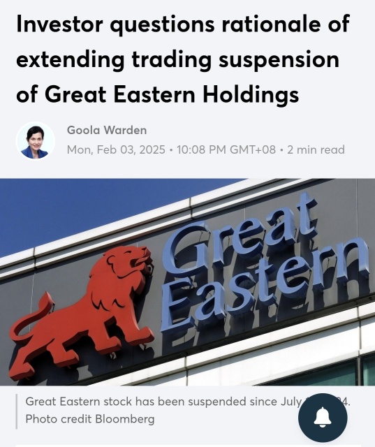 Investor questions rationale of extending trading suspension of GEH