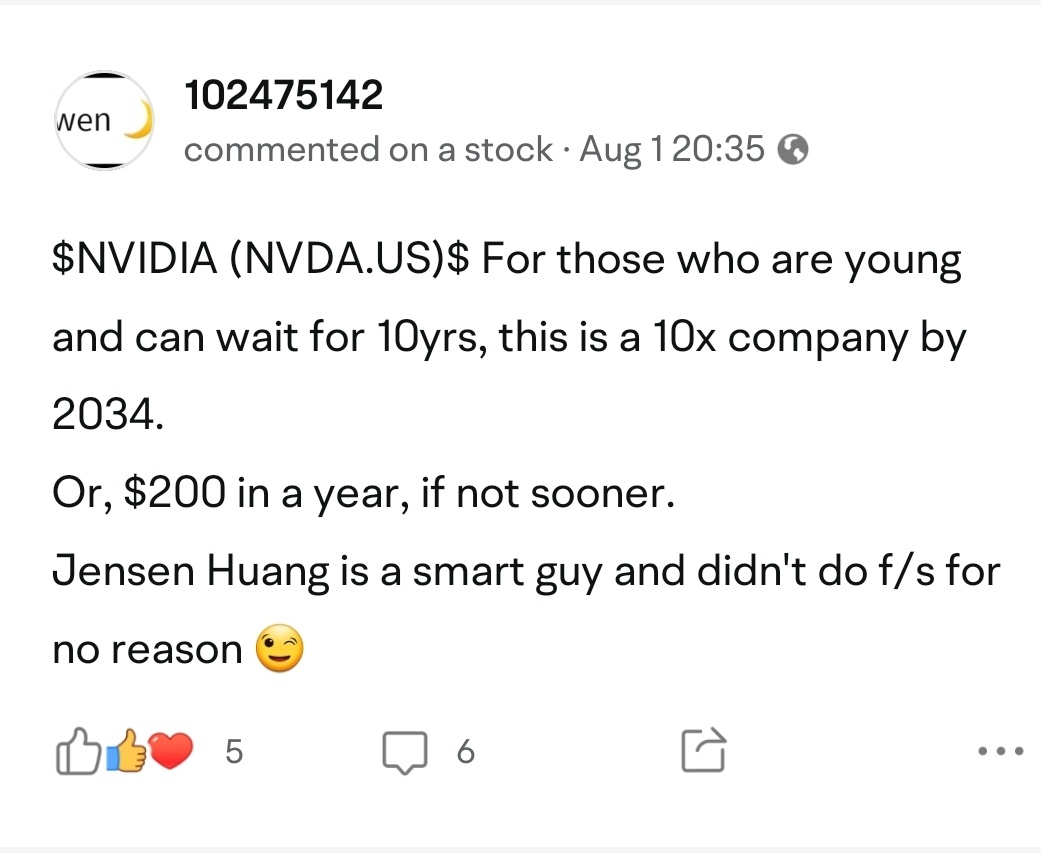 NVIDIA（NVDA.US）$ $博通（AVGO.US）$ 我要和英伟达同台的另一只股票是博通。根据我与他们打交道的... - moomoo 社区