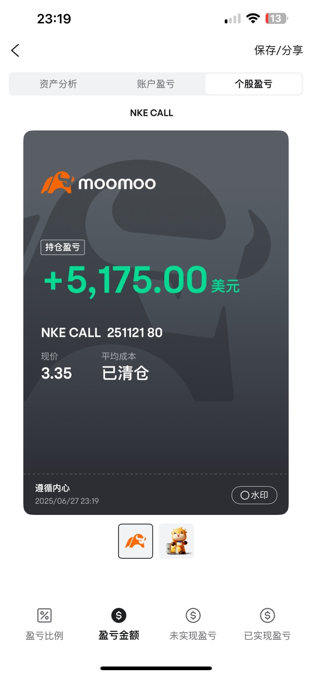 Brothers, I've taken profits. Thank you, Nike.