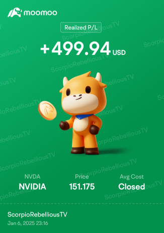 Took my profit on Nvidia, thank you Nvidia for the Chinese New Year gift, looking forward to buy Nvidia again