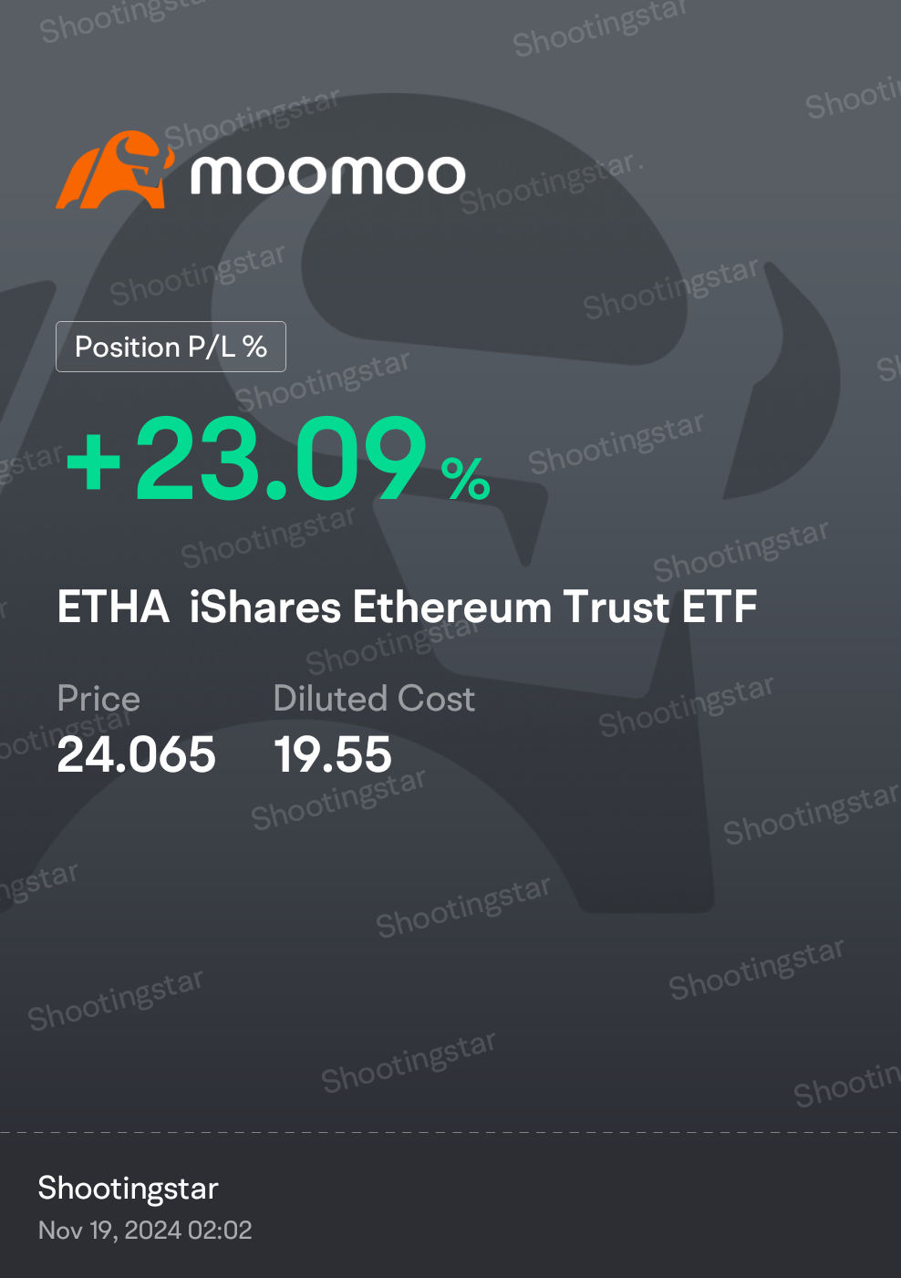 $iShares Ethereum Trust ETF (ETHA.US)$ am a small shareholder of only 100 [Please]