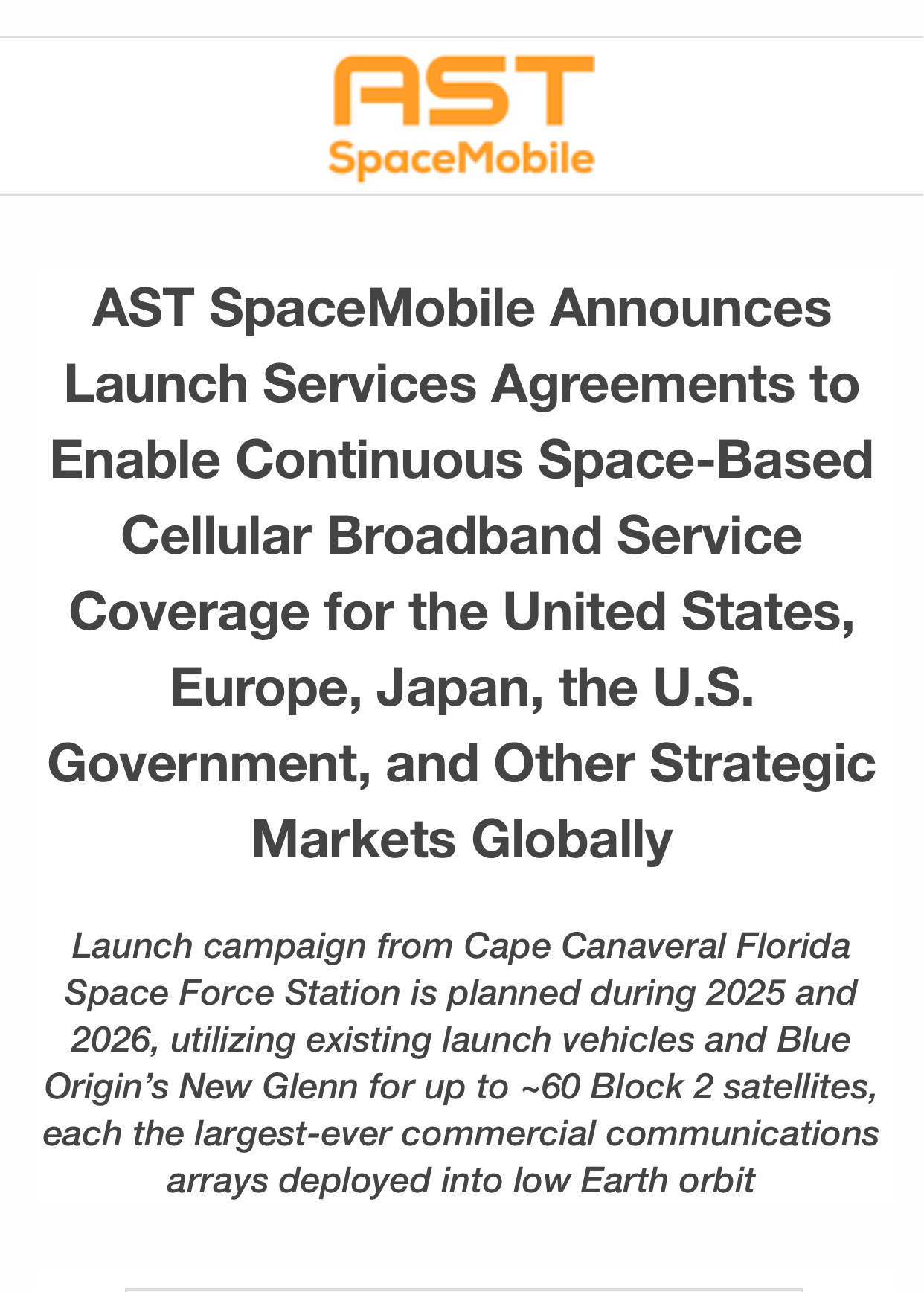 $AST SpaceMobile (ASTS.US)$