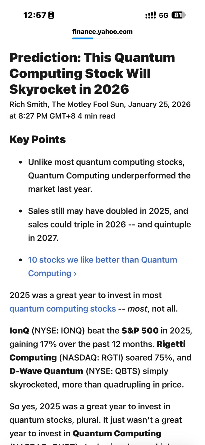 Quantum Computing(QUBT)股票股价, 市值, 实时行情, 走势图, 财报- Moomoo
