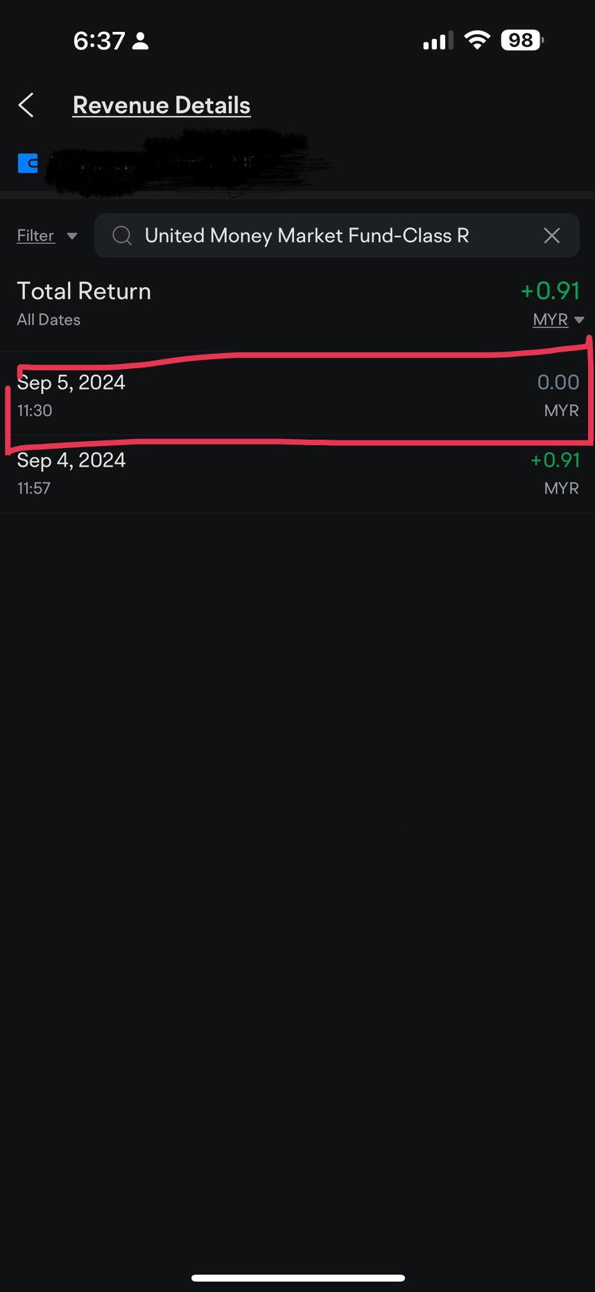 $United Money Market Fund-Class R (MYU9100AN000.MF)$ 为什么发帖有0利息？