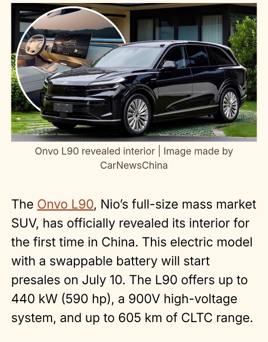 Onvo L90 interior revealed