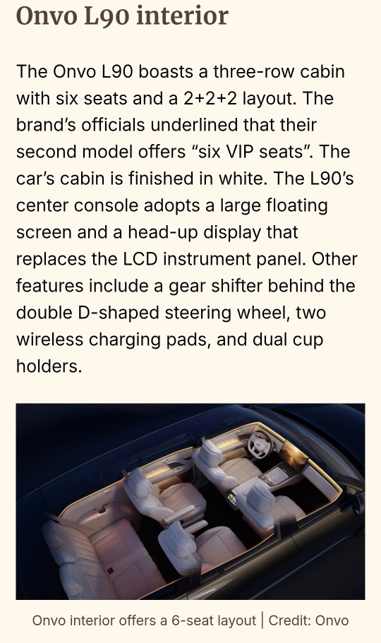 Onvo L90 interior revealed