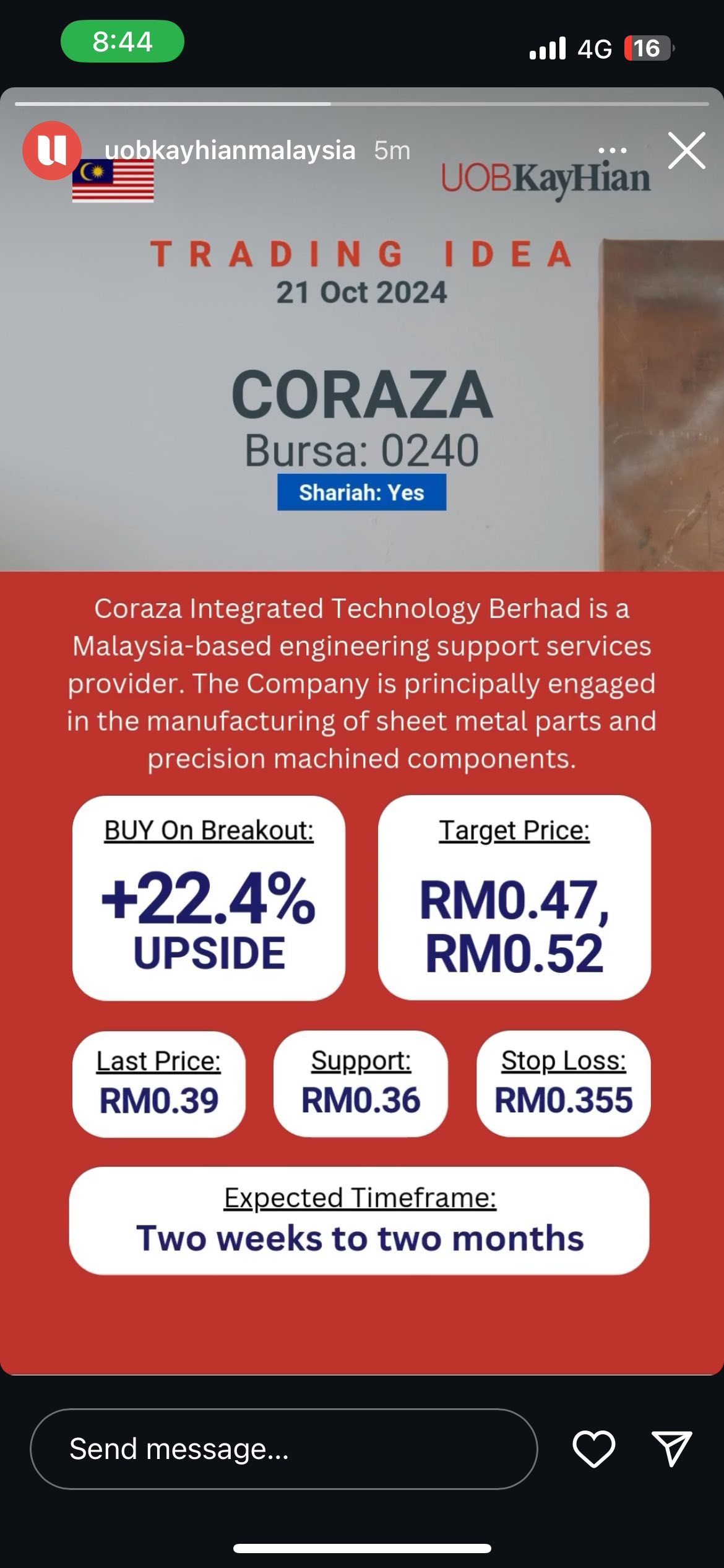 $CORAZA (0240.MY)$ UOB Kay Hian Trading Idea 2024-10-21