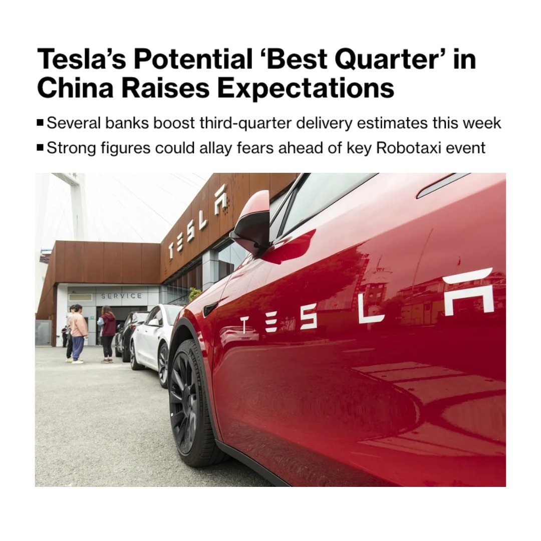 $特斯拉 (TSLA.US)$ 至少有四位分析师上调了对特斯拉第三季度交付数据的预期，这些数据将在下周公布。他们都指出，特斯拉在中国的销量开始回升，这是特斯拉的关键市场，也是全球电动汽车的重要市场。  巴克莱分析师Dan Levy表示，这次中国的强劲表现对特斯拉来说非常及时，有助于抵消美国和欧洲的持续疲软， 预计交付约...