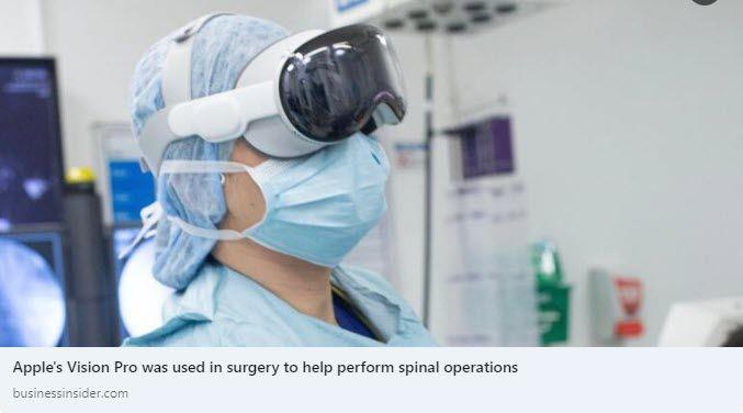 英國醫院在脊椎手術中使用 Vision Pro