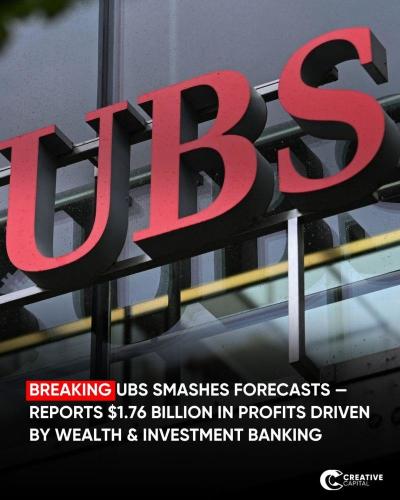 UBS Smashes Forecasts — Reports $1.76 Billion In Profits
