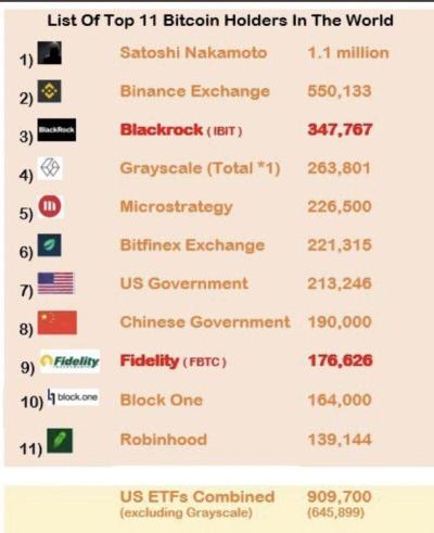 Top Bitcoin Holders in the World