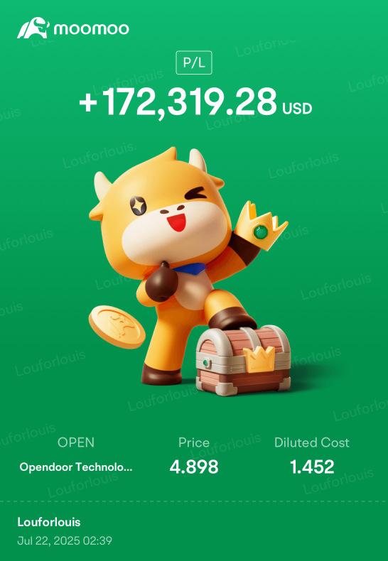 我仍在持有。一旦我退出，我会第一时间告诉moomoo社区，所以请不要情绪化，继续持有 — 要有信心。