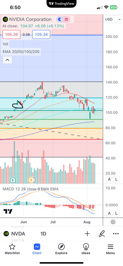 Nvidia gonna fill the gap 106-110 ?