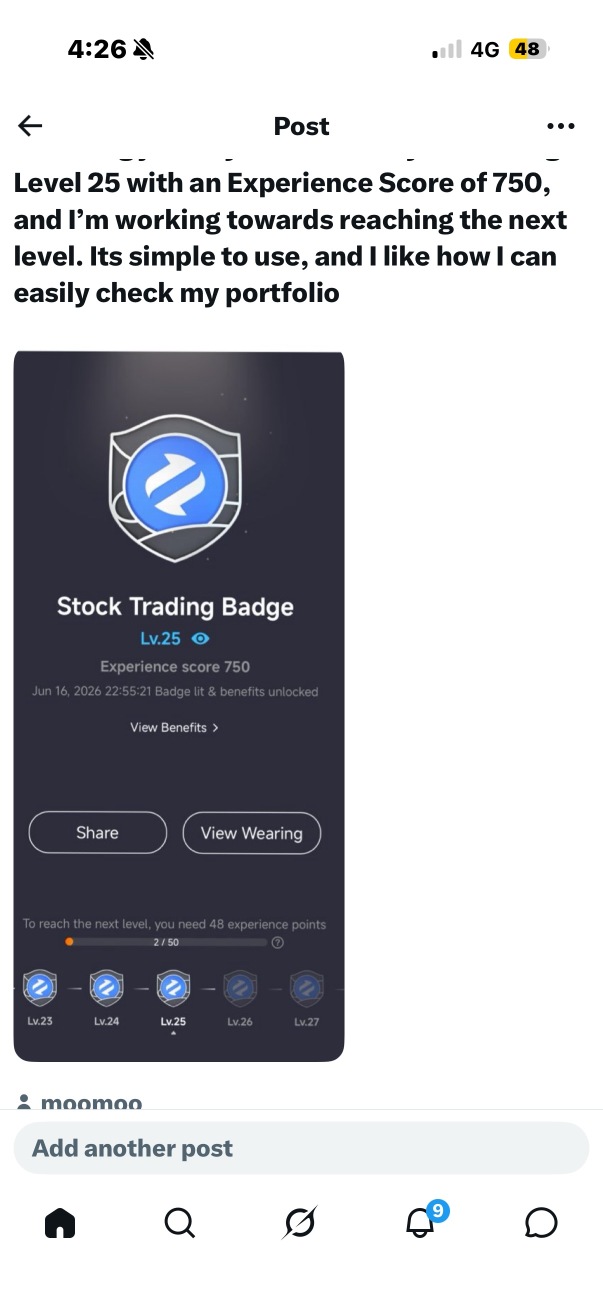 Trading stock badge