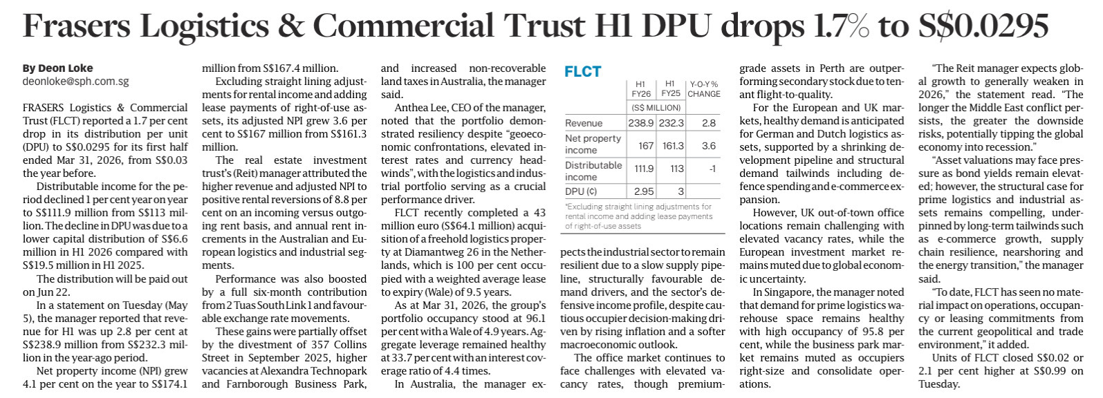 $房地產投資信託 (LIST3047.SG)$$星獅物流工業信托 (BUOU.SG)$