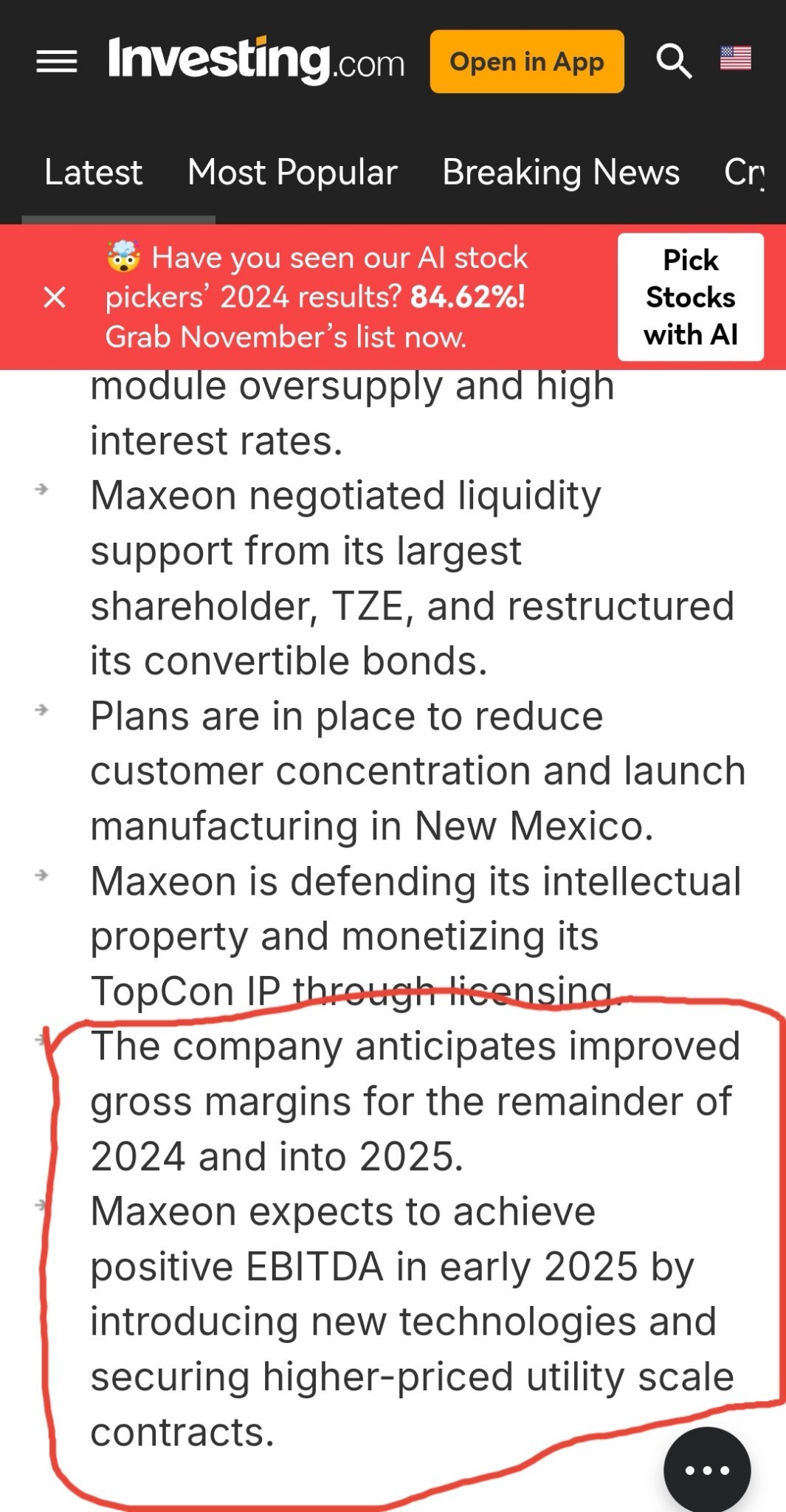 $Maxeon Solar Technologies (MAXN.US)$