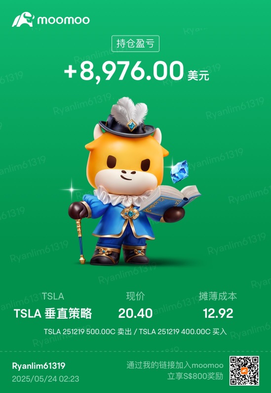 Is there anyone who feels that Tesla will rise above 500 by the end of the year?