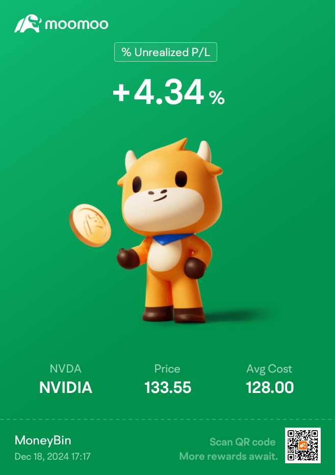 $NVIDIA (NVDA.US)$ bought the dips in the past few days. will we see a push today?