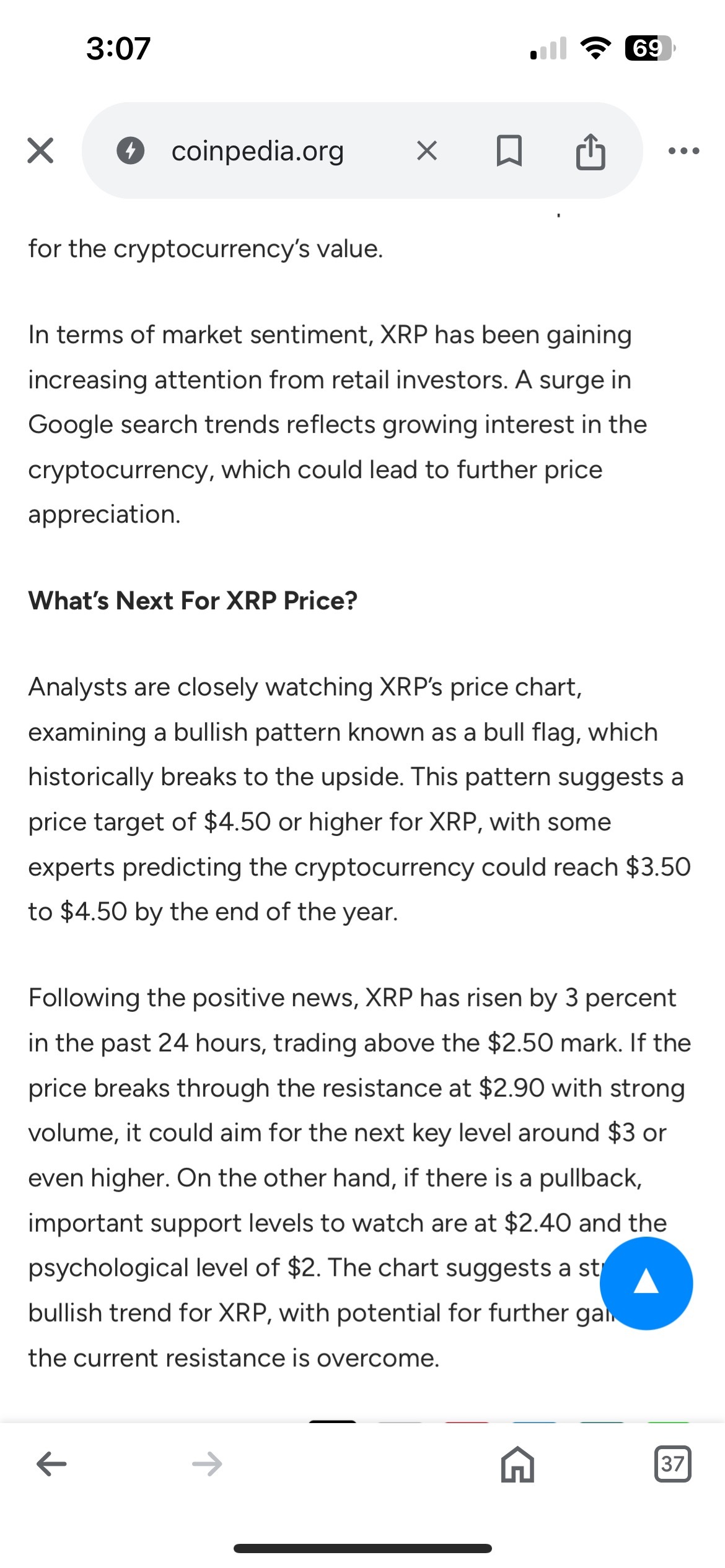 $瑞波幣 (XRP.CC)$ 年底會到4.5嗎?🤔