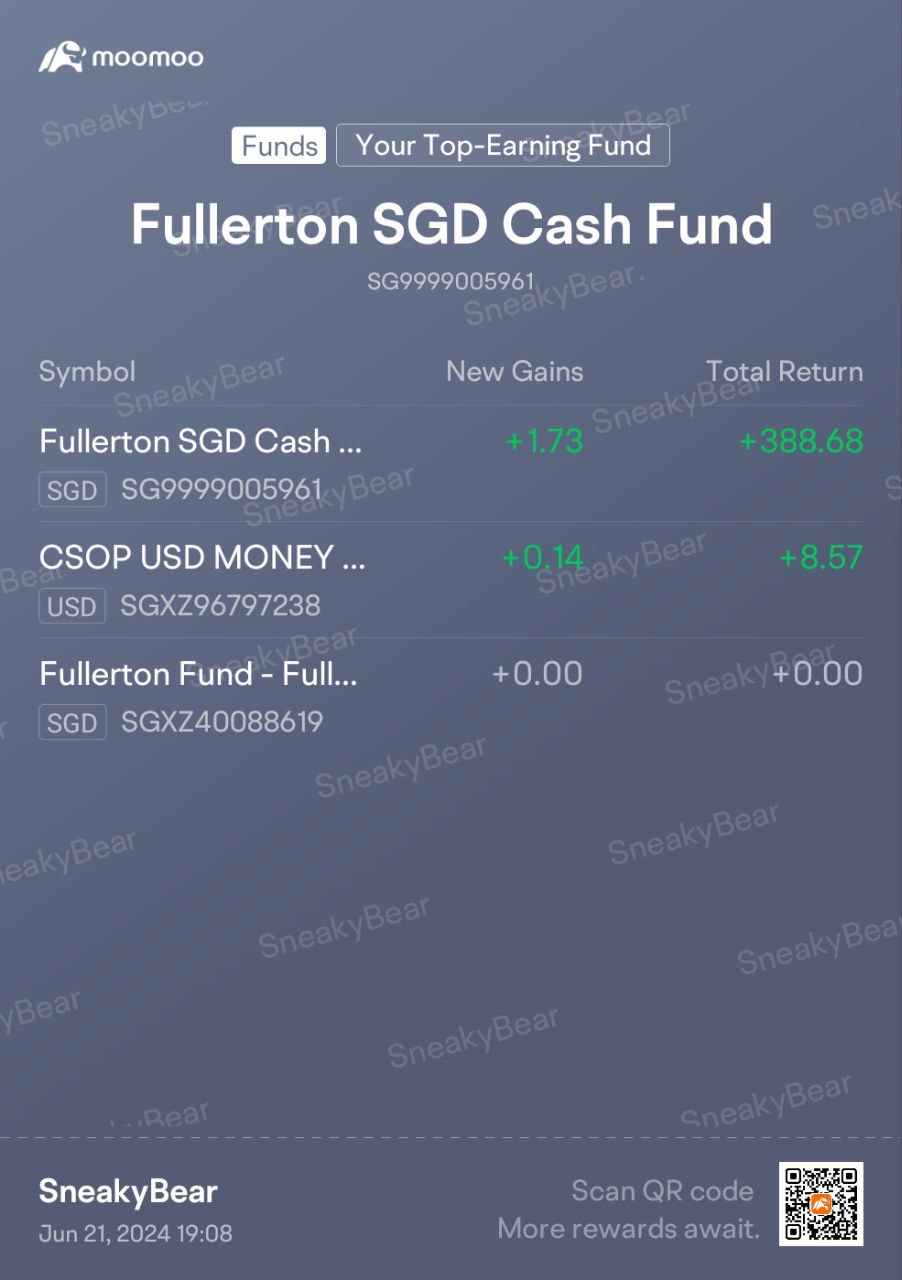 My Money Market Fund Portfolio Performance 1H2024