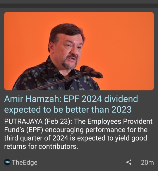 Essay: Prediction of EPF dividends in 2024.