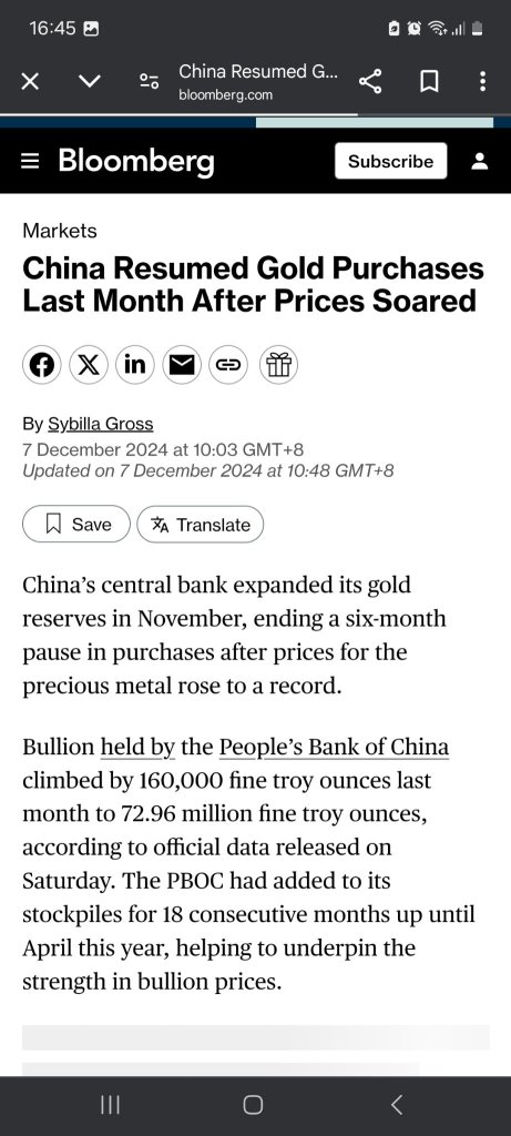 China resumed Gold Buying after 6 months of pause