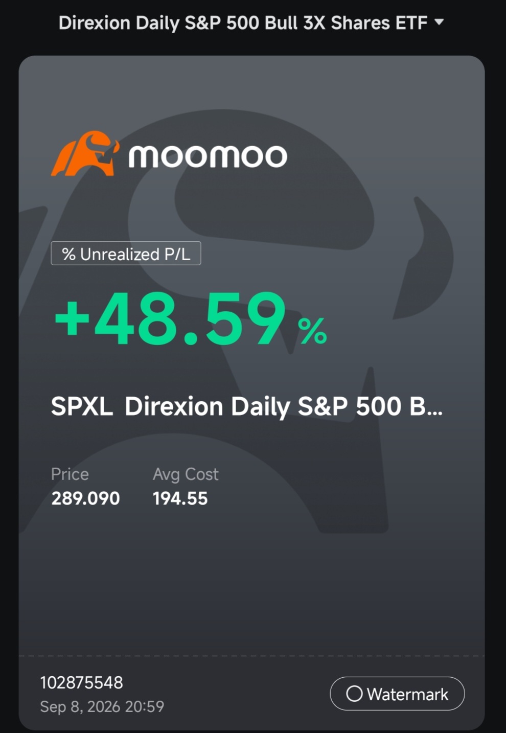$undefined (SPXL.US)$ อย่าลืมคุมความเสี่ยงด้วยล่ะ 🤭