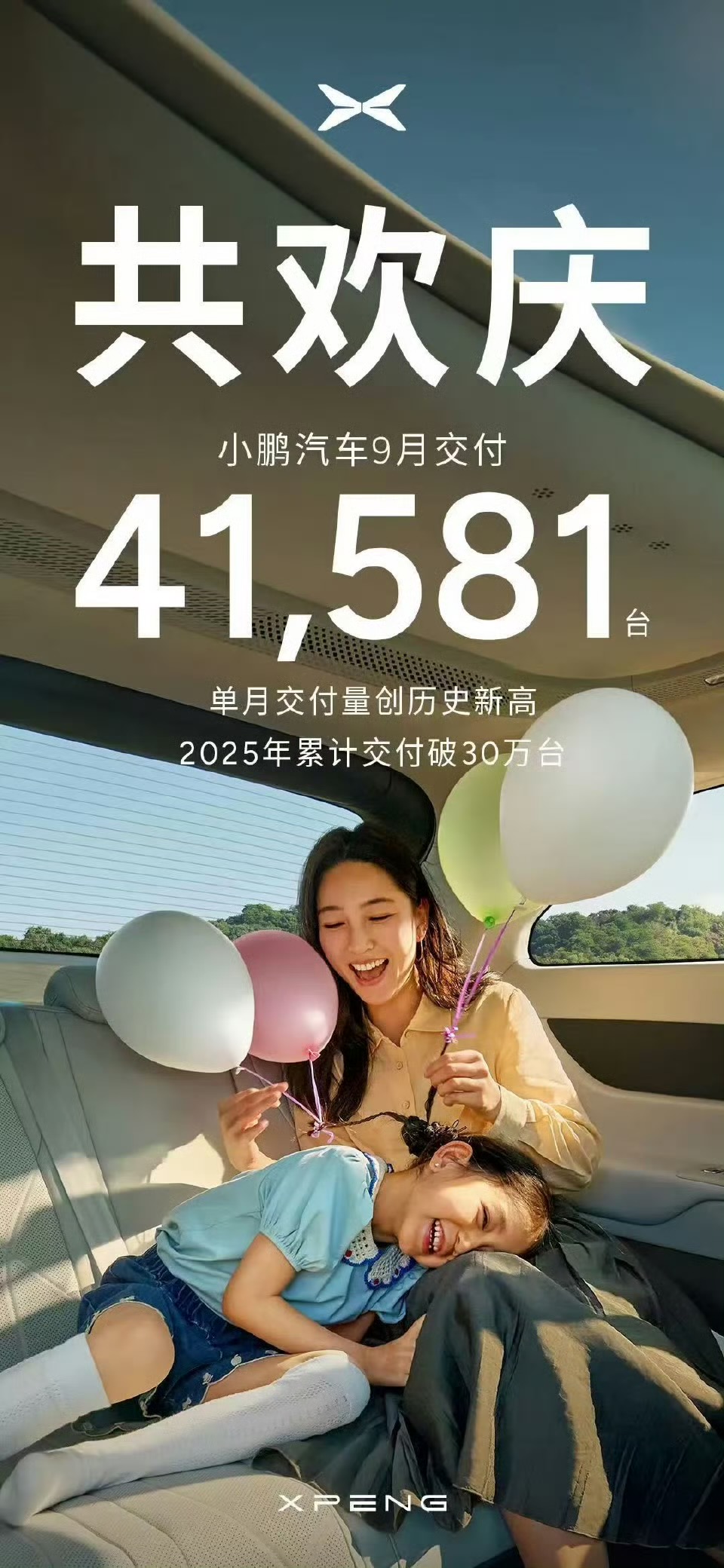 小鵬汽車9月交付量達41,581輛，創歷史新高