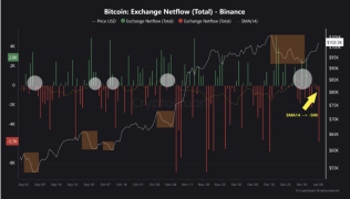 比特币短暂上涨至10万美元触发了创纪录的每月0.54万比特币流出量