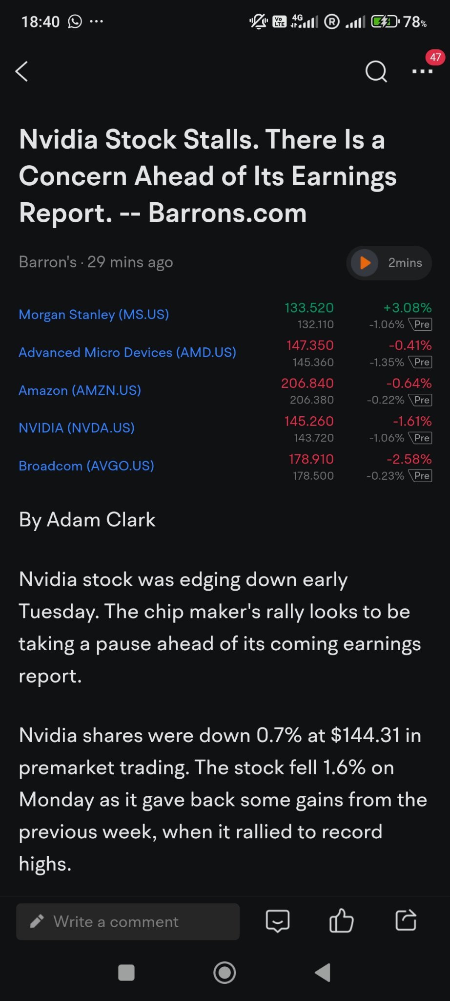 $美國超微公司 (AMD.US)$ 英偉達下跌，你也下跌 英偉達盈利報告引起關注，你也下跌 英偉達上漲，你也下跌