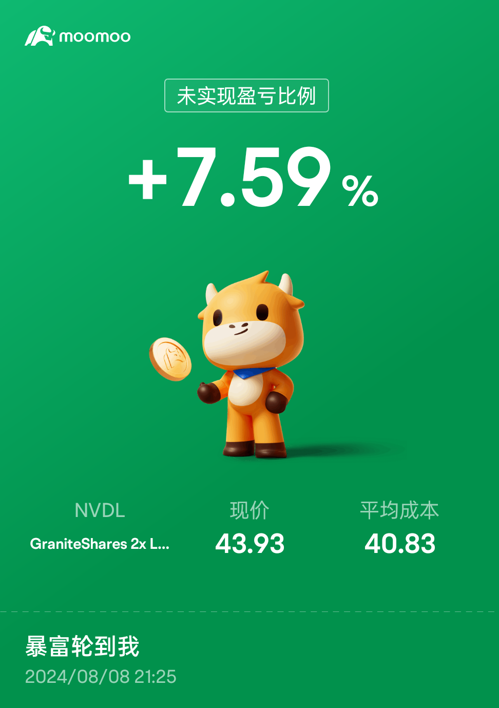 GOGO 电力别动队[得意] $英伟达 (NVDA.US)$$GraniteShares 2x Long NVDA Daily ETF (NVDL.US)$