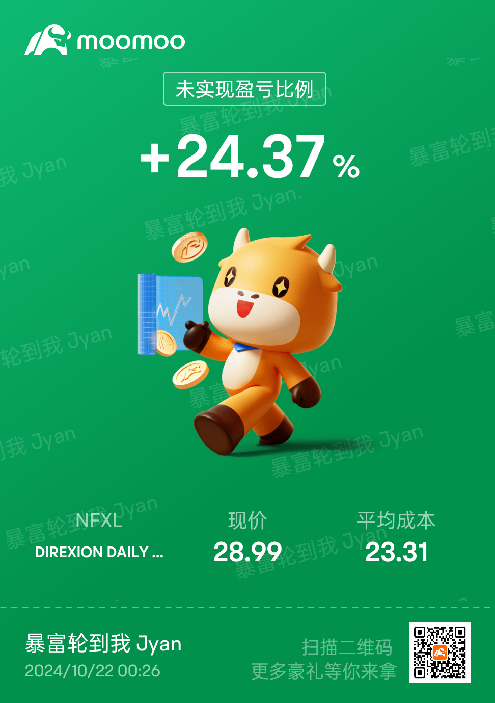 $奈飞 (NFLX.US)$ 拿稳了兄弟们 拆股gamma squeeze直接all in冲破1000 $DIREXION DAILY NFLX BULL 2X SHARES (NFXL.US)$