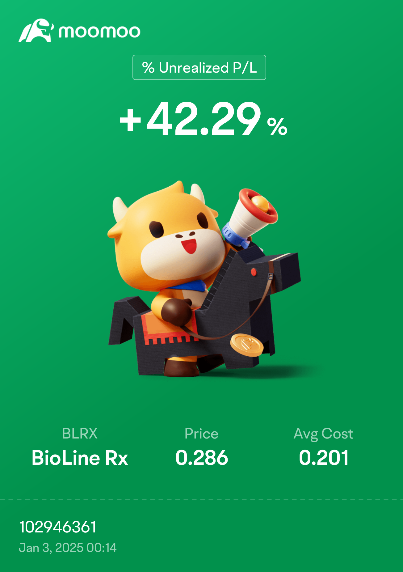 $BioLine Rx (BLRX.US)$ 目标100%