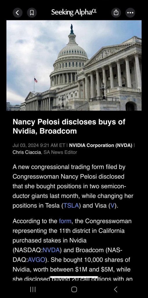 ナンシー・ペロシが株を購入しました