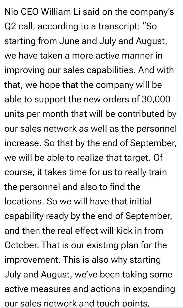 $NIO Inc（NIO.US）2023年的一份声明中，CEO表示他们将在2023年第4季度交付30,000辆汽车。事实是，即使到2024年年底，蔚来汽车也没有能力每月生产30,000辆汽车。这就是管理层向投资者撒谎的方式https://www.tipranks.com/news/the-fly/nio-ceo-say...