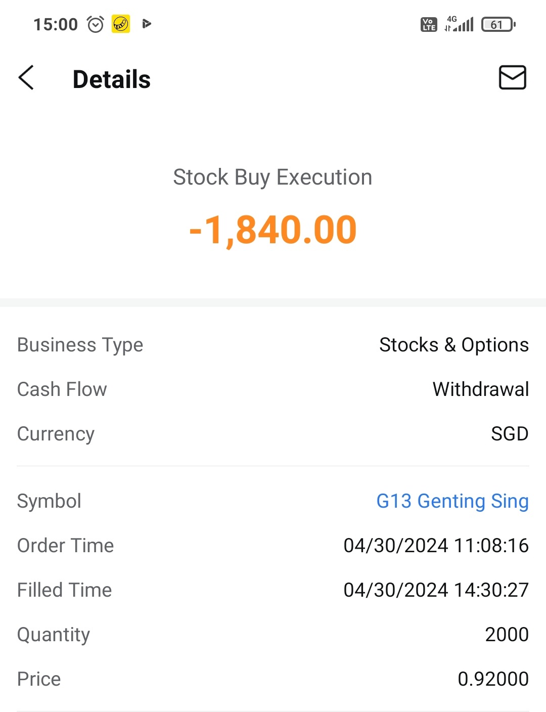 $Genting Sing (G13.SG)$ hi if I buy om 30 April, can I get the dividends?