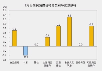 中国消费者价格指数明细：